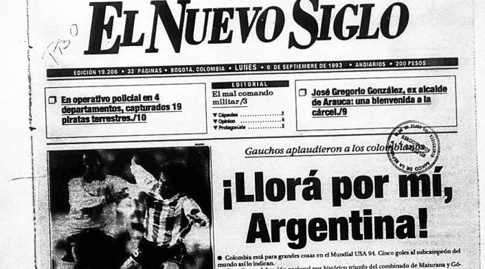 Portada del diario El Nuevo Siglo el 6 de septiembre de 1993