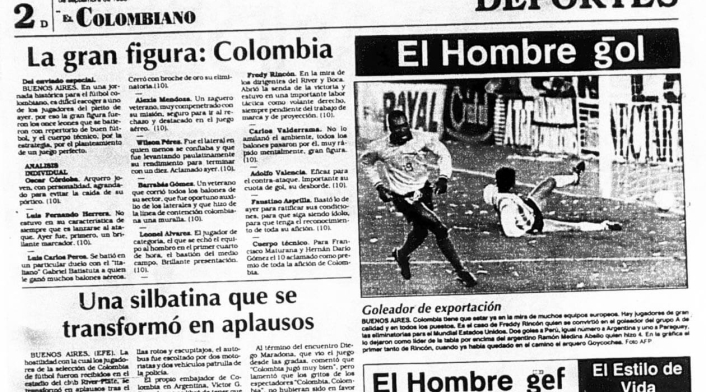 El diario El Colombiano y las reacciones por el triunfo de Colombia ante Argentina 5-