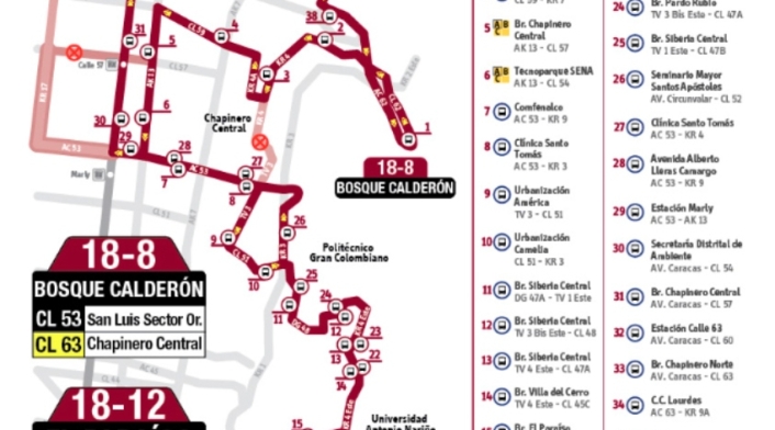 Ruta 18-8 y 18-12 de Sitp