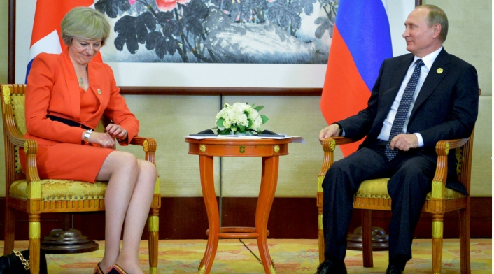 Theresa May y Vladimir Putin, en medio del caso Skripal