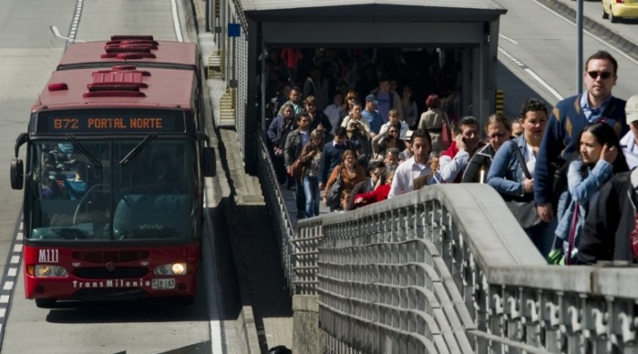 Estación de Transmilenio, en Bogotá