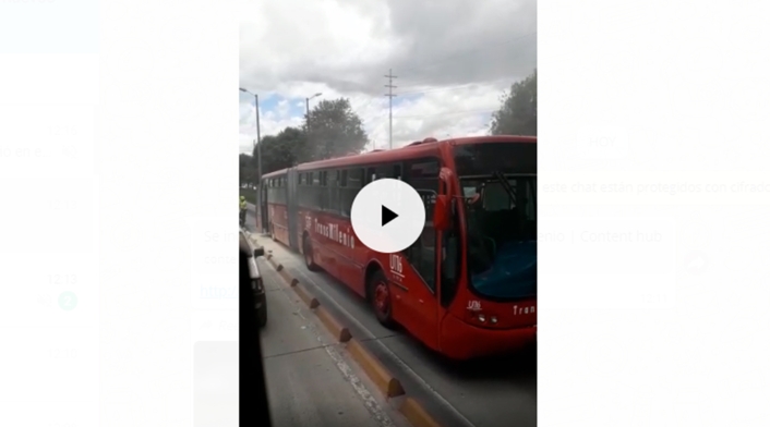 El articulado de Transmilenio que se incendió