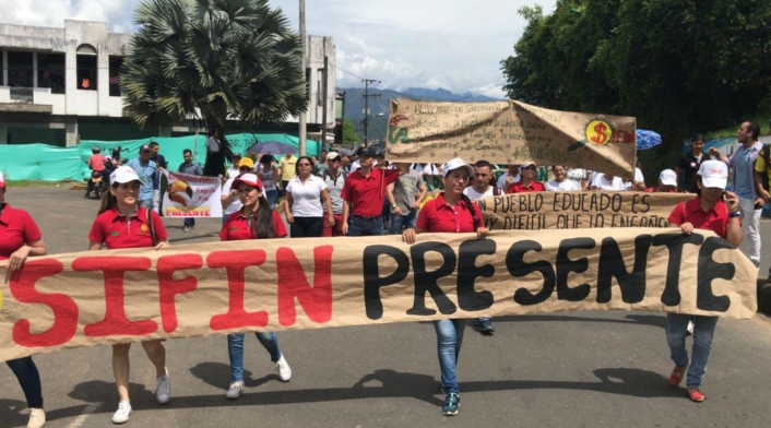 Marcha estudiantil en Florencia