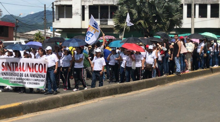Marcha estudiantil en Florencia