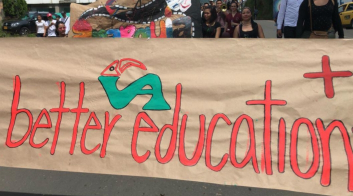 Marcha estudiantil en Florencia