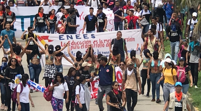 Marcha de estudiantes en Barranquilla