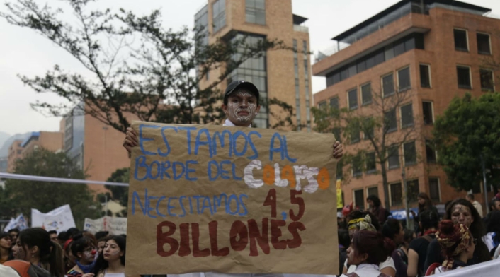Marcha estudiantil en Bogotá