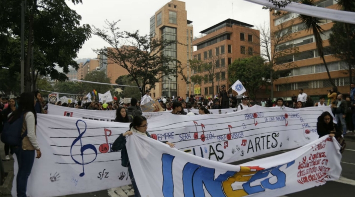 Marcha estudiantil en Bogotá
