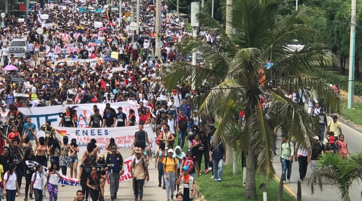 Marcha de estudiantes en Barranquilla