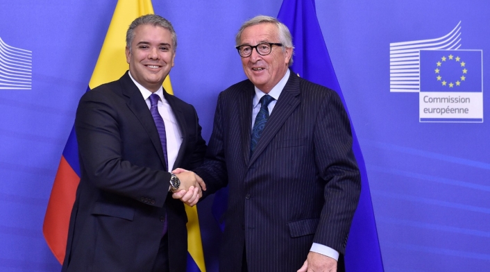 Presidente Iván Duque con el presidente de la Comisión Europea Jean-Claude Juncker