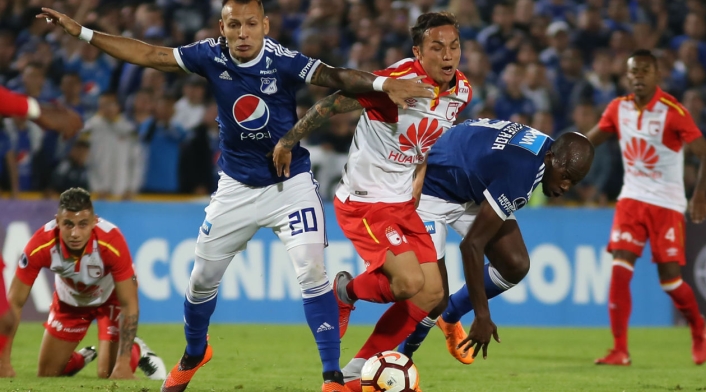 En el partido de ida, Millonarios y Santa Fe empataron 0-0 · Copa Sudamericana 2018