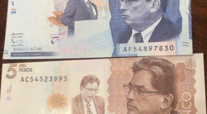 Billetes con la cara de Carrasquilla