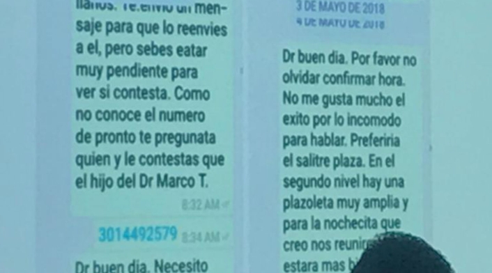 Chats de celular del magistrado Eduardo Castellanos Rosso