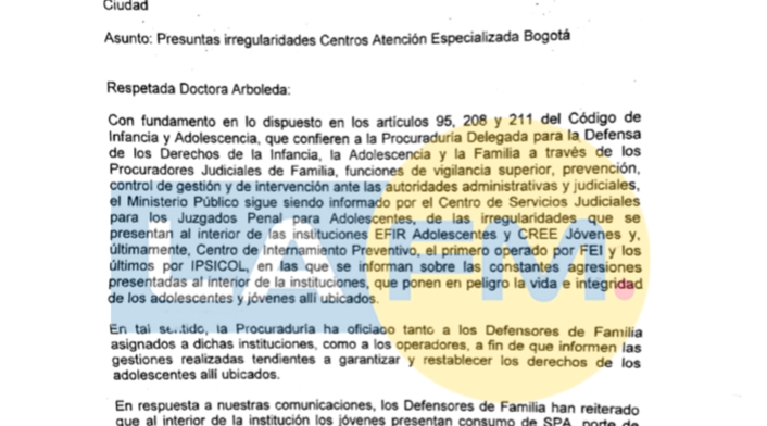 La carta que envió la Procuraduría al ICBF sobre "Presuntas irregularidades Centros Atención Especializada Bogotá"
