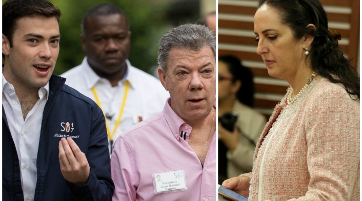 Esteban Santos, Juan Manuel Santos y María Fernanda Cabal