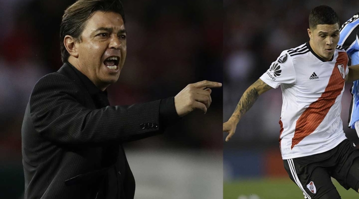 Marcelo Gallardo regaña a Juan Fernando Quinero