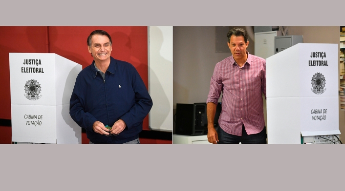 Jair Bolsonaro y Fernando Haddad, candidatos presidenciales en Brasil