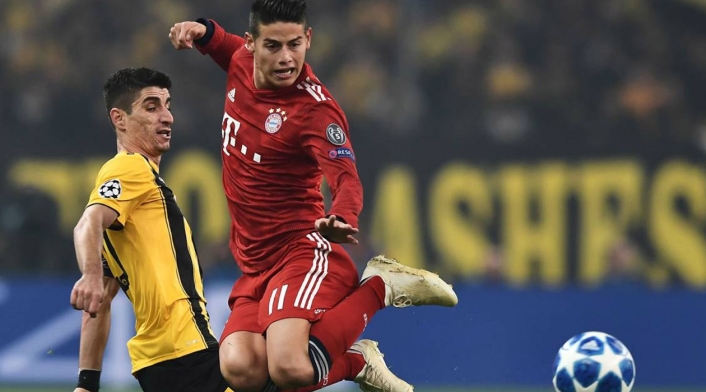James Rodríguez jugando con el Bayern Múnich