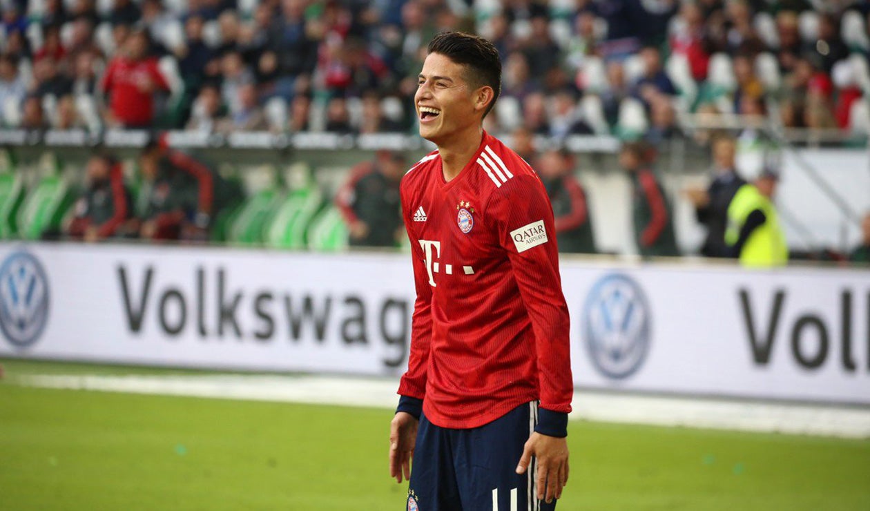 James celebra un gol con el Bayern de Múnich James celebra un gol con el Bayern de Múnich