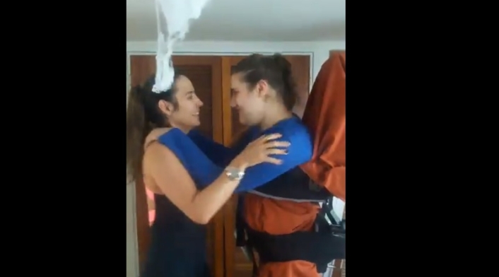 Luly Bossa y su hijo, Ángelo.