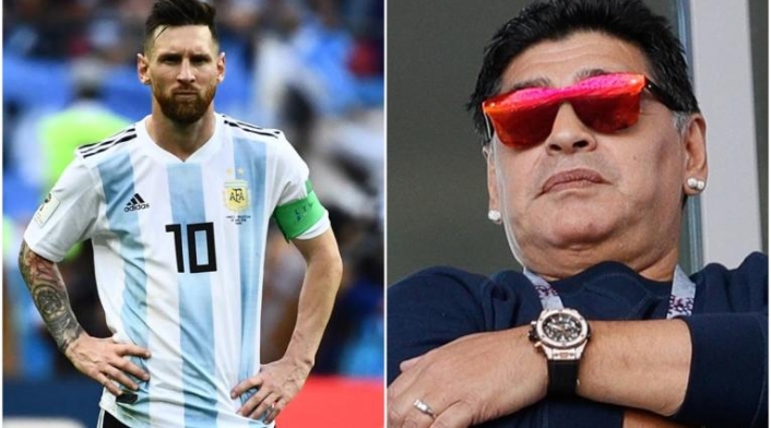 Lionel Messi y Diego Armando Maradona