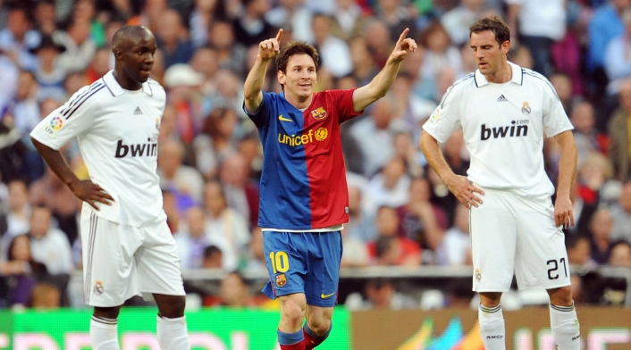 Messi contra el Real Madrid en 2009