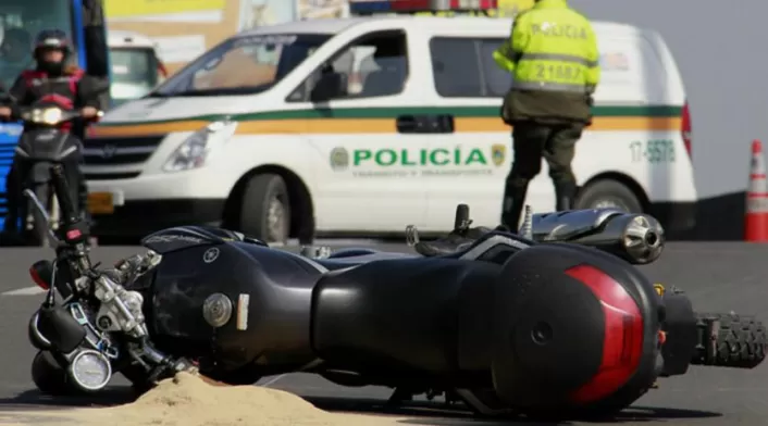Accidente en moto en Bogotá