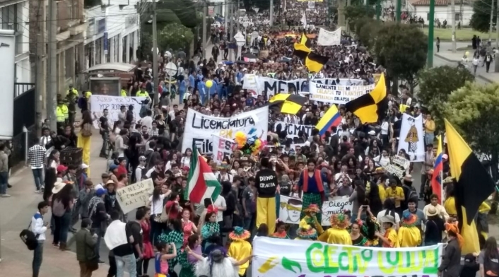 Marcha estudiantil en Pereira
