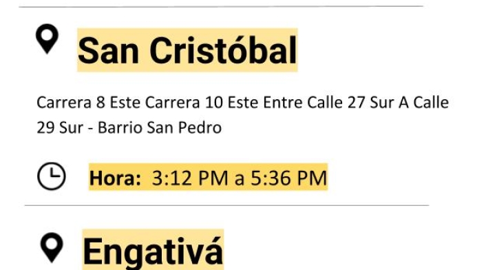 Plantilla cortes de energía