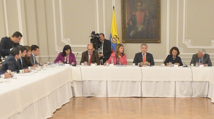 Presidente Iván Duque en reunión Casa de Nariño