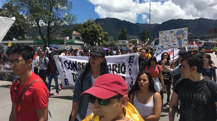 Marchas estudiantes Universidad Nacional en Bogotá