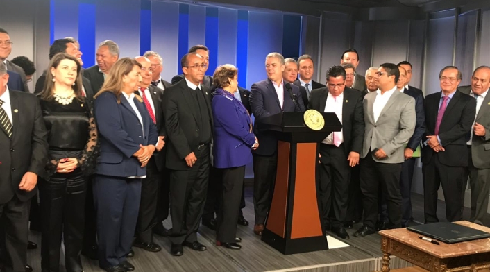 Presidente Iván Duque y rectores de universidades.