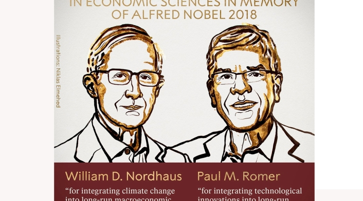 William D. Nordhaus y Paul M. Romer, galardonados con el Premio Nobel de Economía 2018