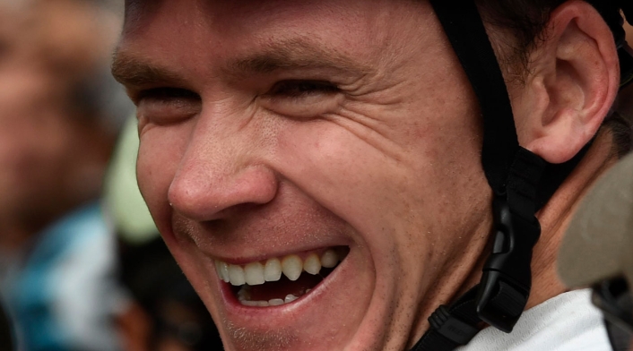 Chris Froome antes de iniciar la competencia el 'Giro de Rigo'