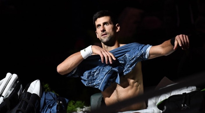 Novak Djokovic luego de perder la final del Masters 1000 de París