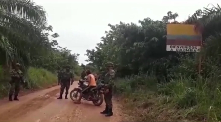 Control militar en la zona de frontera entre Colombia y Venezuela en Norte de Santander