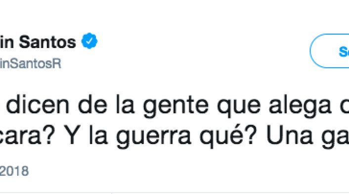 El trino de Martín Santos a quienes reprochan beneficios del Acuerdo de Paz
