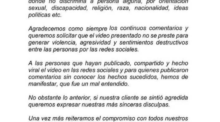 Comunicado tienda Abril