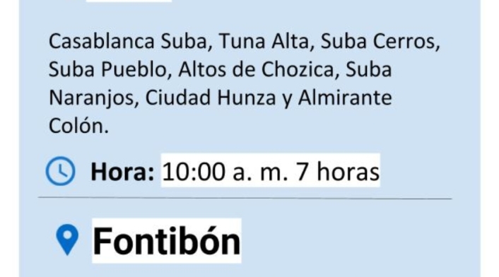 Cortes de agua jueves 22 de noviembre
