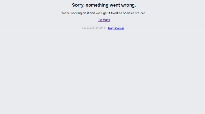 La imagen de Facebook caído