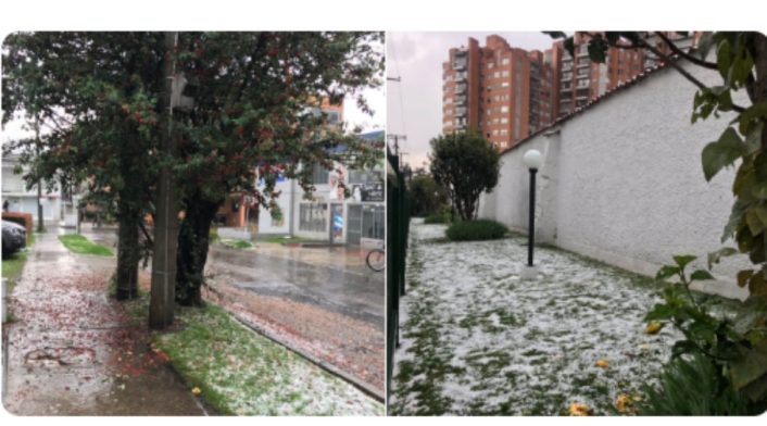 Así fue la granizada en Bogotá