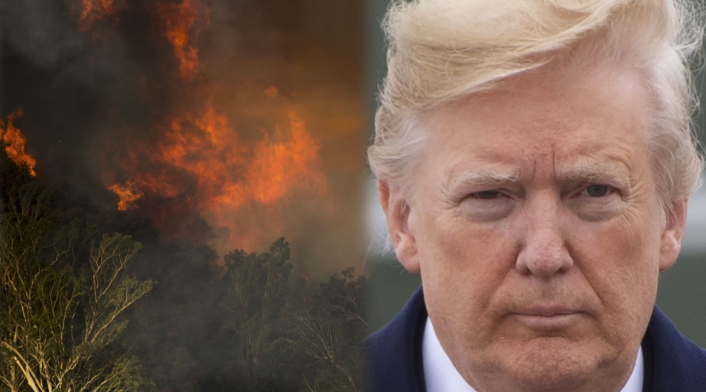 Imágenes de los incendios en California y Donald Trump Imágenes de los incendios en California y Donald Trump