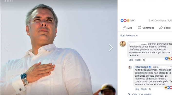 Cuenta de Facebook de Iván Duque