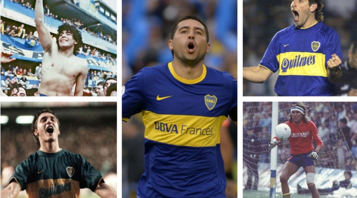 Los jugadores históricos de Boca Juniors.
