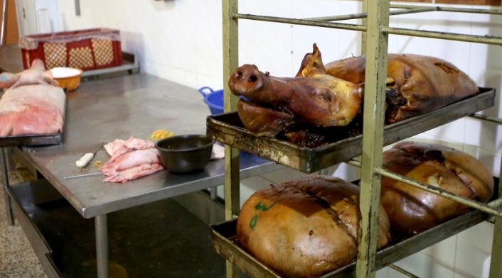Preparación de Lechona