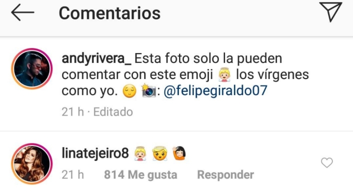 Respuesta de Lina Tejeiro a Andy Rivera