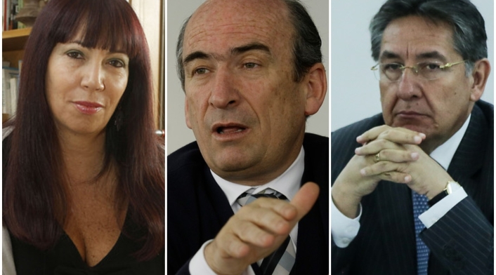 María Jimena Duzán columnista; Jorge Enrique Pizano; excontroller de la concesión Ruta del Sol (fallecido) y Néstor Humberto Martínez, fiscal general de la Nación