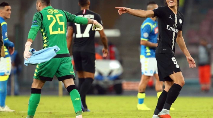David Ospina y Edinson Cavani David Ospina y Edinson Cavani