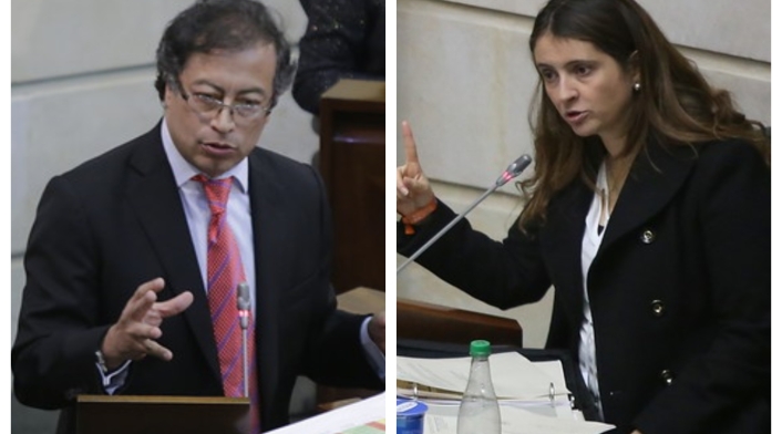 Gustavo Petro y Paloma Valencia Gustavo Petro y Paloma Valencia
