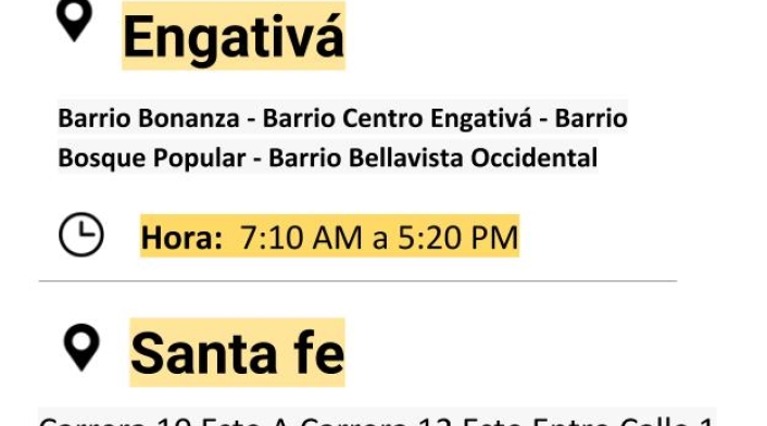 Plantilla cortes de energía